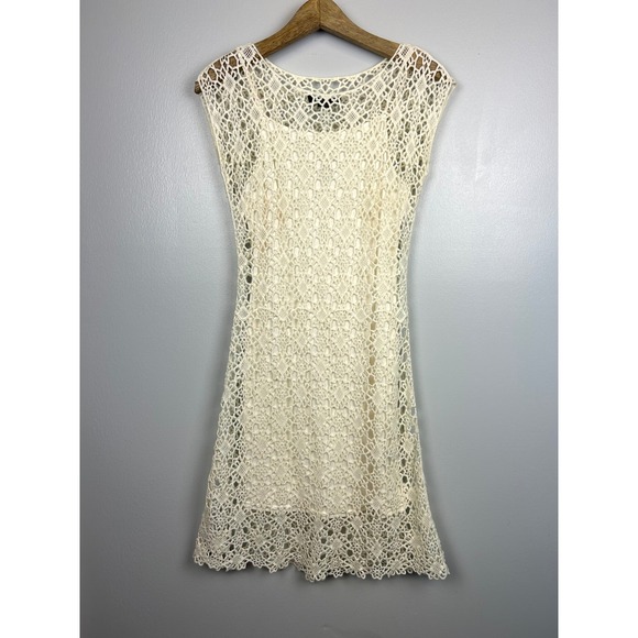 Lauren Ralph Lauren Dresses & Skirts - Lauren Ralph Lauren Cream Ivory Crochet Lace Dress XS Wedding Boho Floral Beach